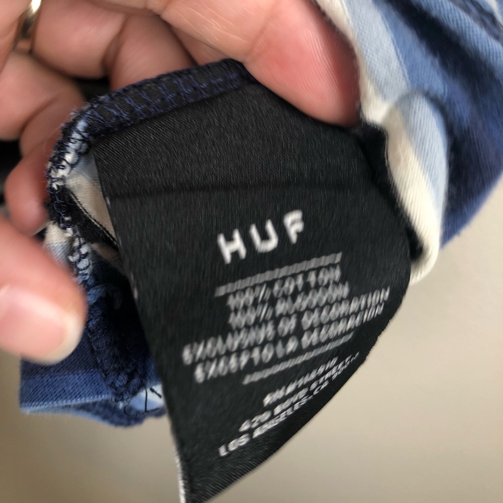 HUF Worldwide Striped Short Sleeve T-Shirt Medium - Picture 6 of 7